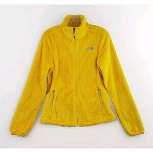 THE NORTH FACE Sweater Womens Sz Small / Petite Yellow Fleece Mock Neck Jacket
